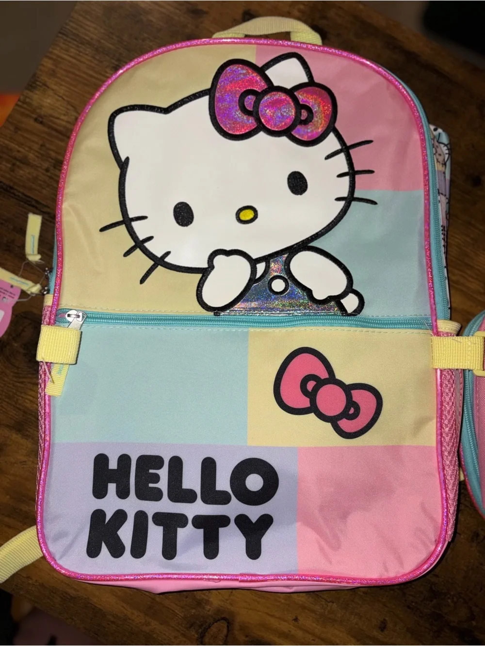 Hello Kitty White, Pink & Yellow Kids Backpack Set